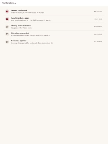 Al Rayah Driving School iPad screenshot