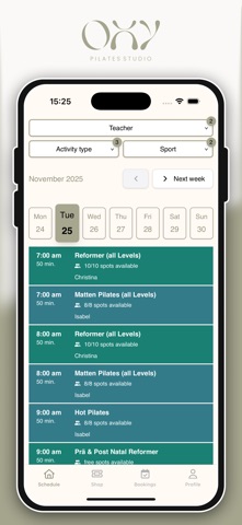 oxy pilatesstudio screenshot