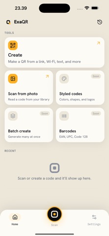 ExaQR: QR Scanner & Generator screenshot