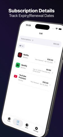 SubSmart: Subscription Tracker Screenshot 2 of 6