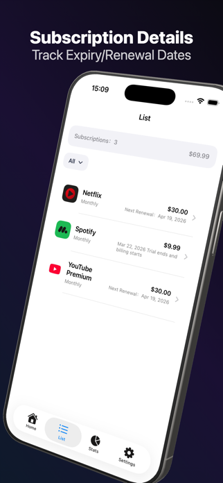 SubSmart: Subscription Tracker Screenshot 2 of 6