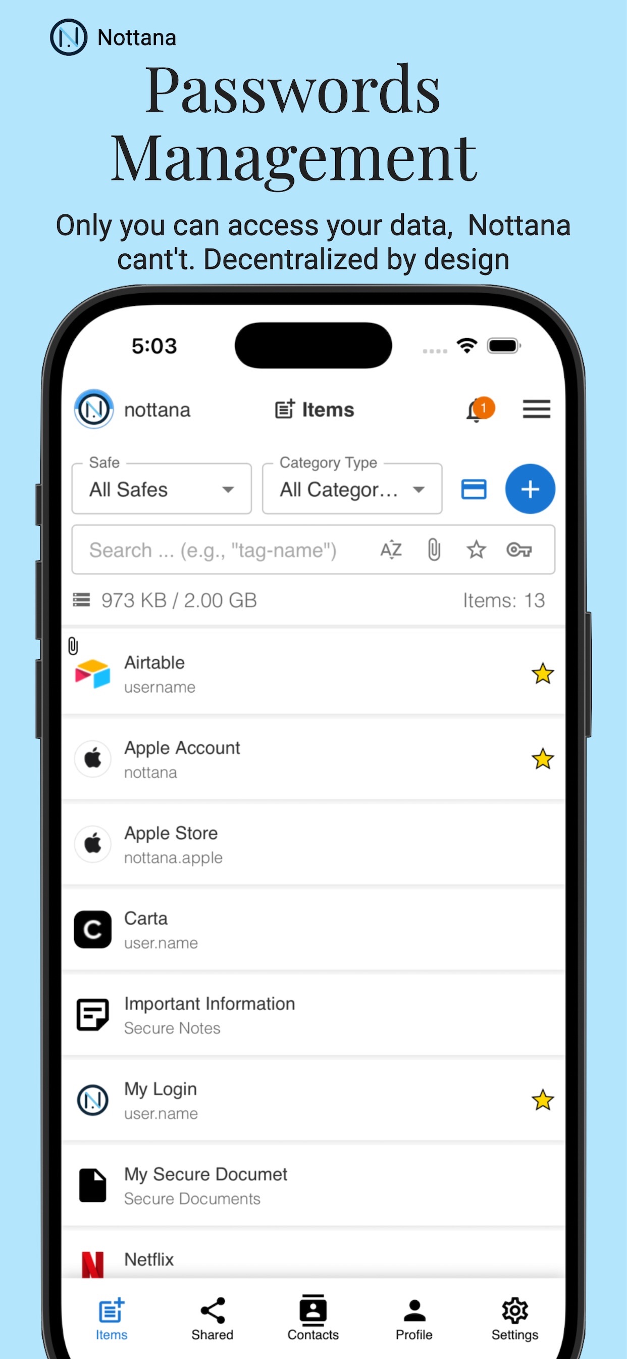 Nottana Password Manager screenshot 1