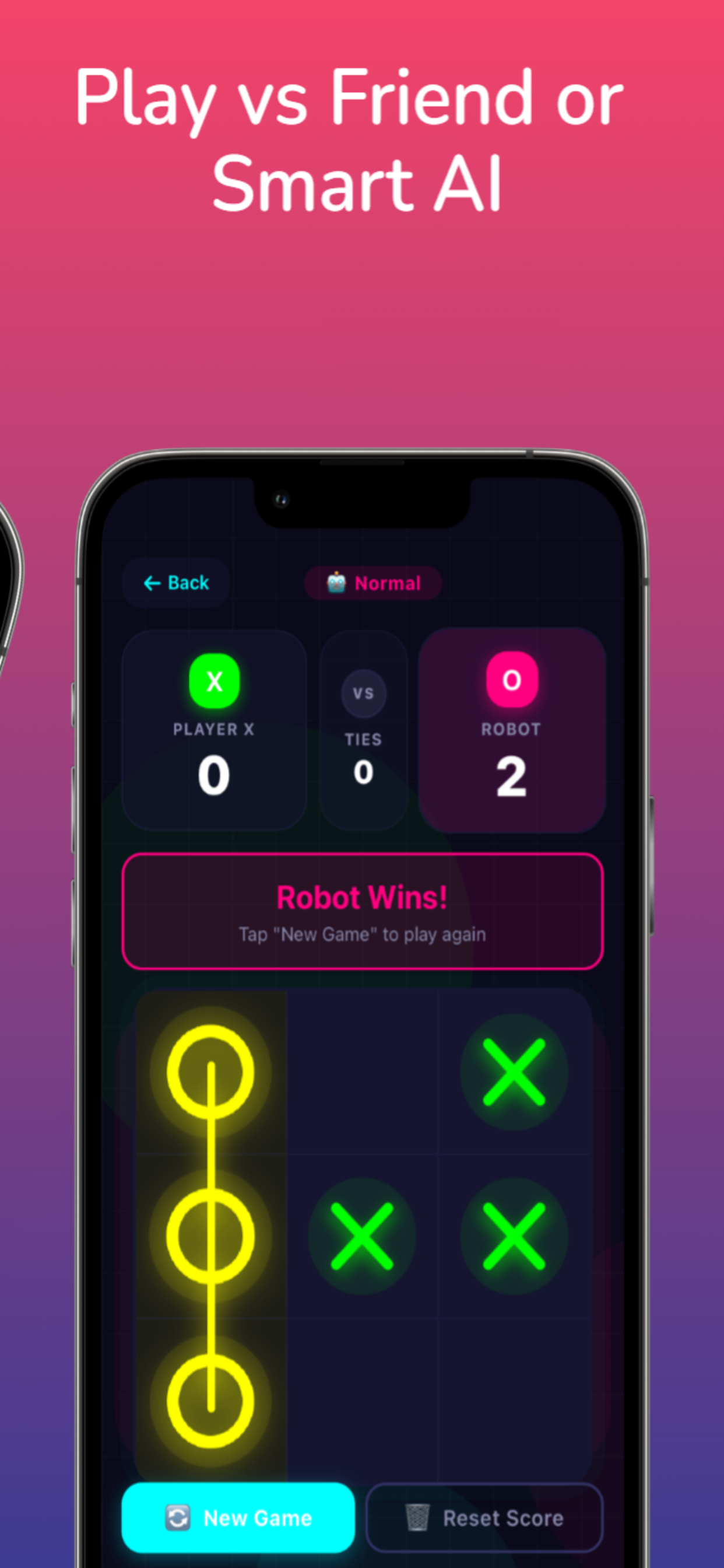 Neon Tic Tac Toe - Classic XO