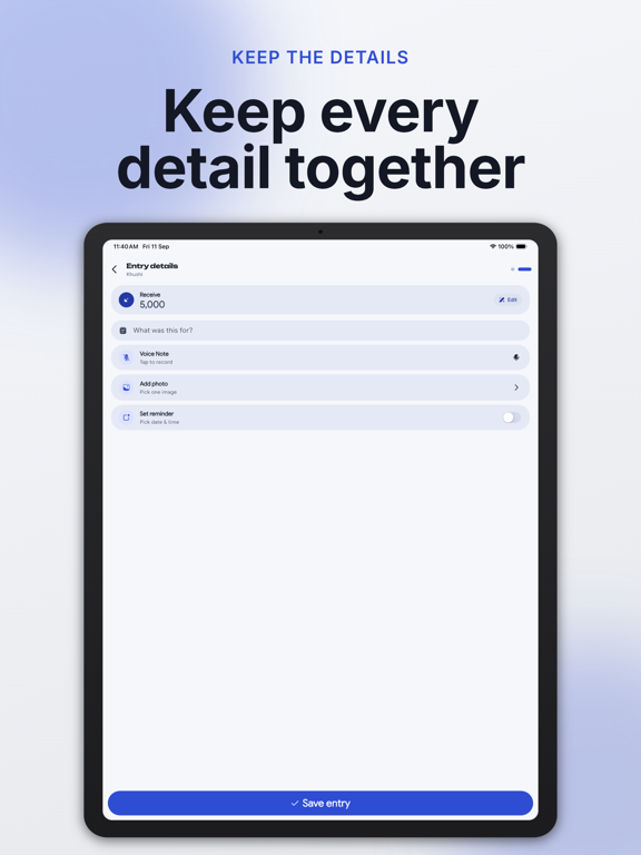 Credit Ledger Book iPad screenshot