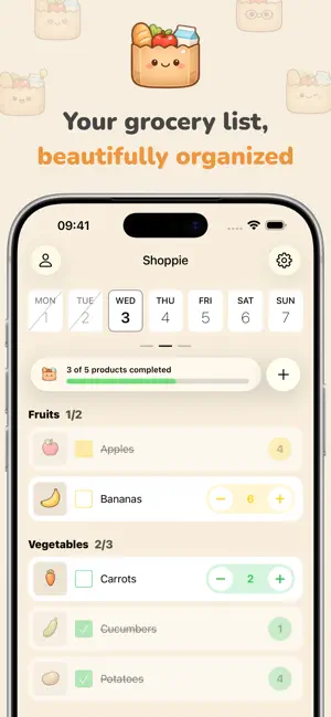 Shoppie - Grocery list screenshot 1