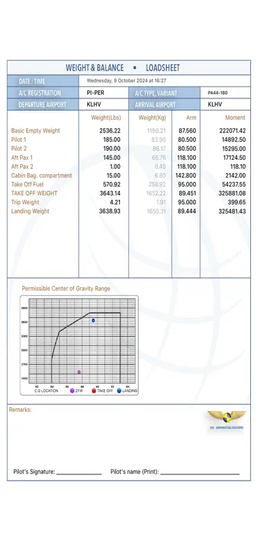PA44 W&B mobile screenshot 5 of 8