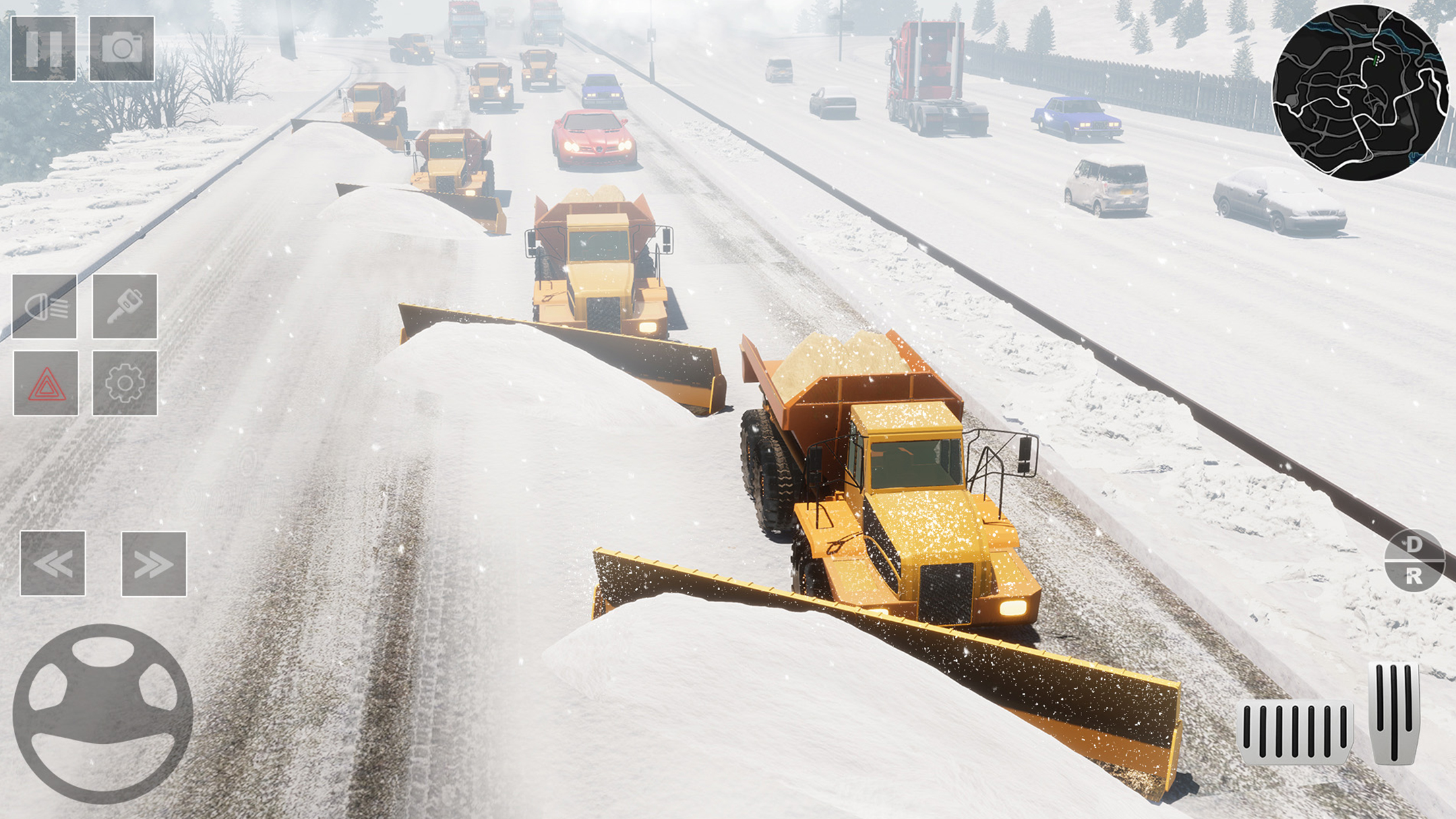 Heavy Excavator Snow Plow Sim