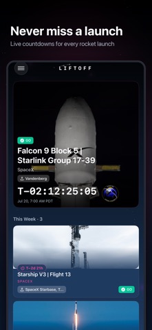 Liftoff: Rocket Launch Alerts Screenshot 1 of 7