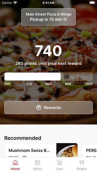 Main Street Pizza & Wing iPhone screenshot 1 - Food & Drink app