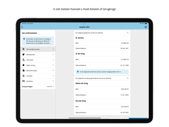 Aangifte Inkomstenbelasting iPad app afbeelding 4