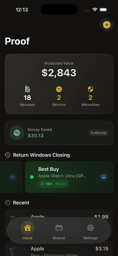 Proof: Returns & Warranties screenshot 2