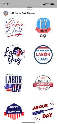 USA Labor Day Stickers iPhone screenshot