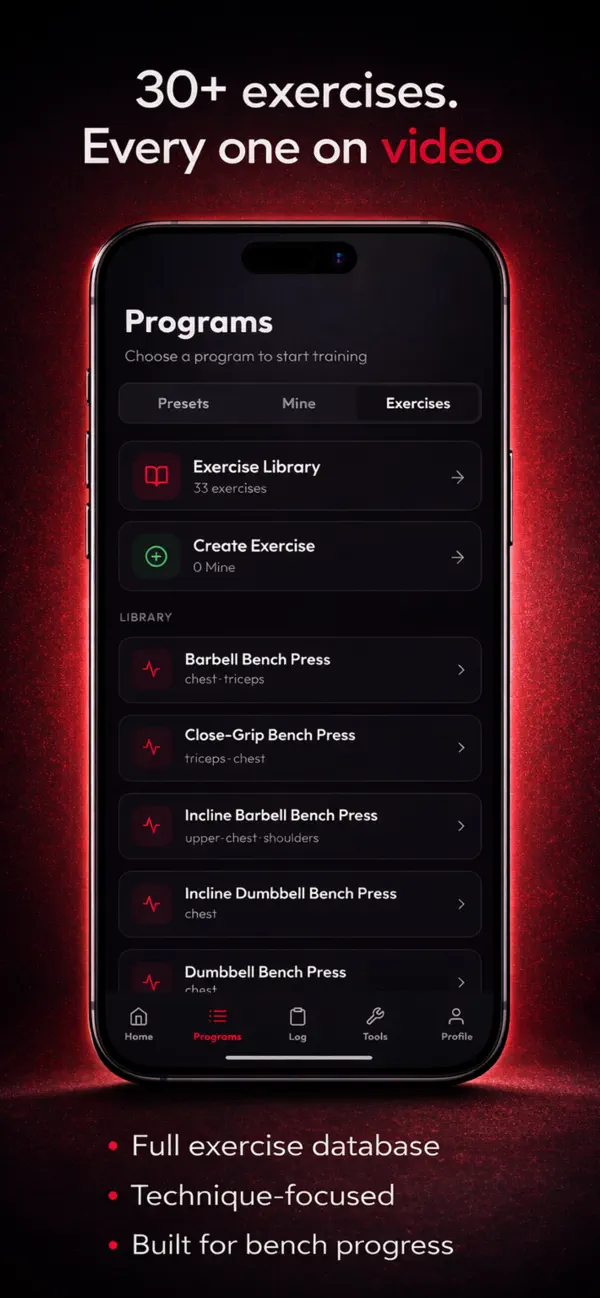Screenshot #2 pour Bench Press Builder