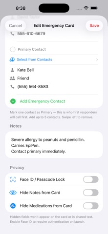 Emergency Info Card+ screenshot