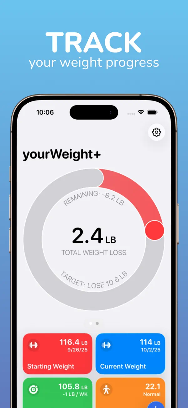 Screenshot #1 pour yourWeight: Weight Tracker