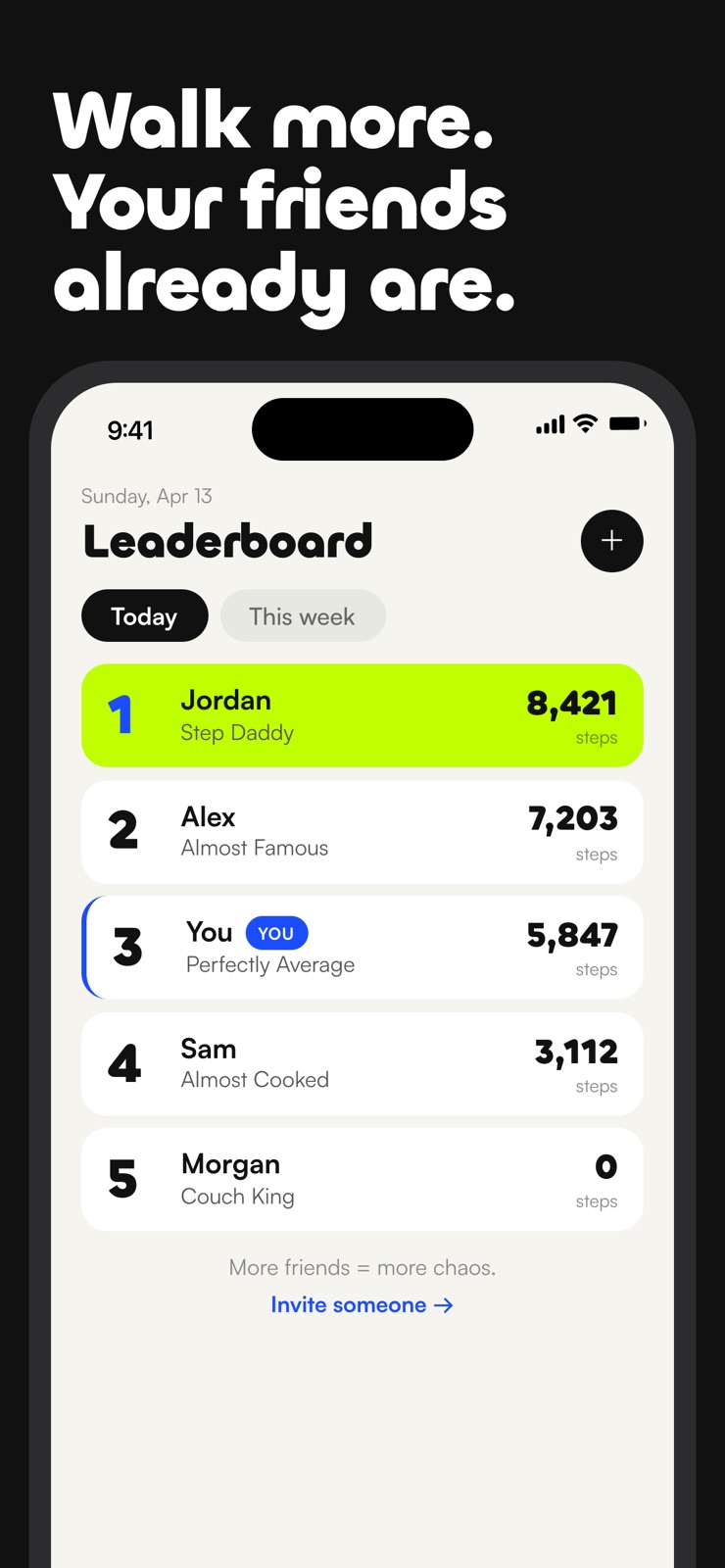 Stride: Social Step Counter iphone screenshot 1