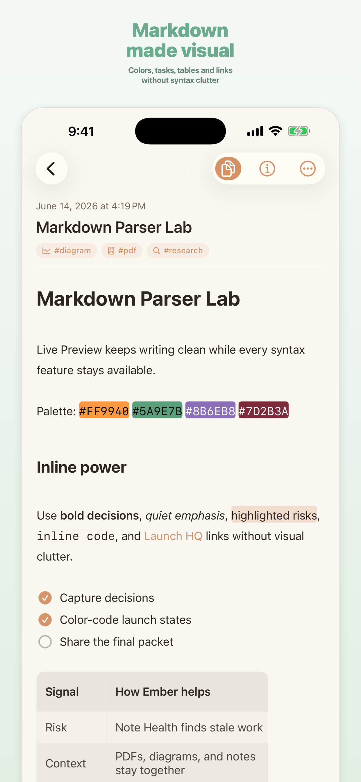 Ember: Markdown Notes screenshot 3
