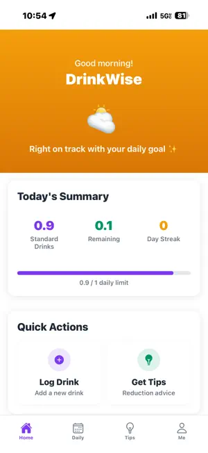 Drinkwise - Reduce Alcohol screenshot 1