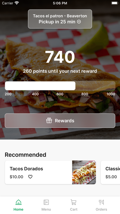 Tacos el Patron To Go iPhone screenshot 1 - Food & Drink app