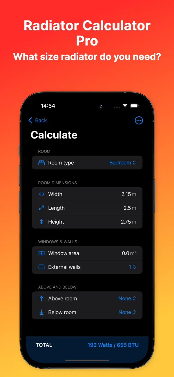 Screenshot #1 pour Radiator Calculator Pro