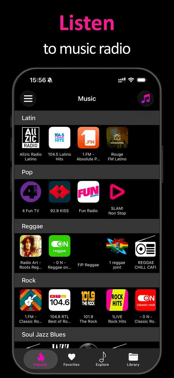 Screenshot #1 pour Musique Radio & Lecteur MP3
