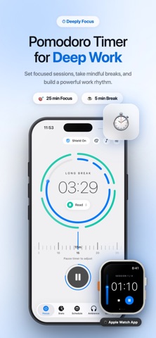 Deeply: Focus & Pomodoro Timer Screenshot 1 of 9