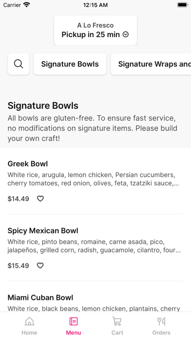 A Lo Fresco iPhone screenshot 2 - Food & Drink app