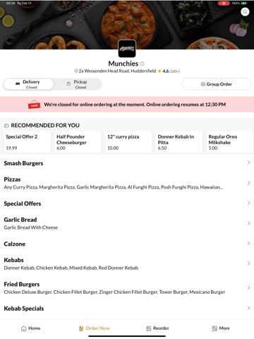 Munchies Huddersfield iPad screenshot