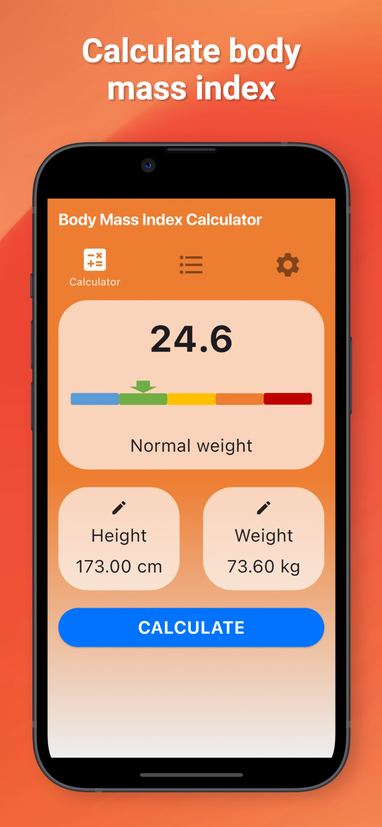 Body Mass Index Calculator App