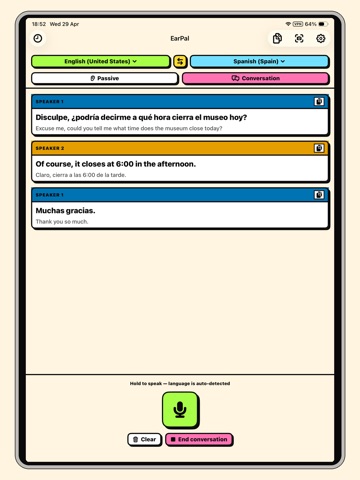 EarPal Translator iPad screenshot