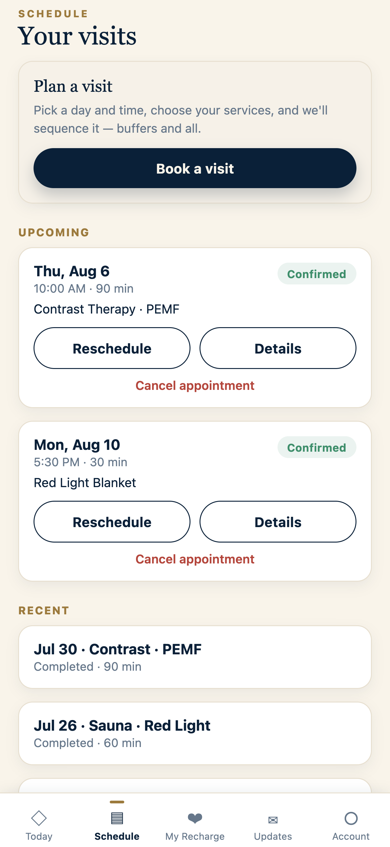 Recharge Wellness Club screenshot 2