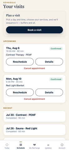 Recharge Wellness Club iPhone screenshot