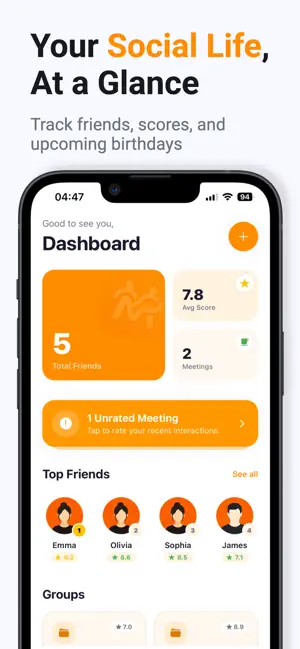 MyFriends - Friendship Tracker screenshot 1