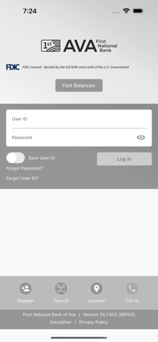 FNBAVA Mobile App iPhone screenshot