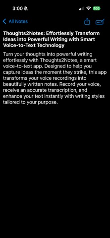 Thoughts2Notes Screenshot 2 of 4