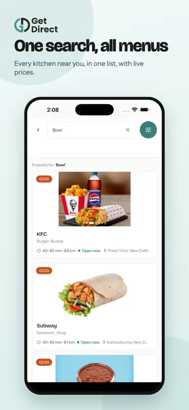 GetDirect - Compare Food Apps screenshot 2 of 6