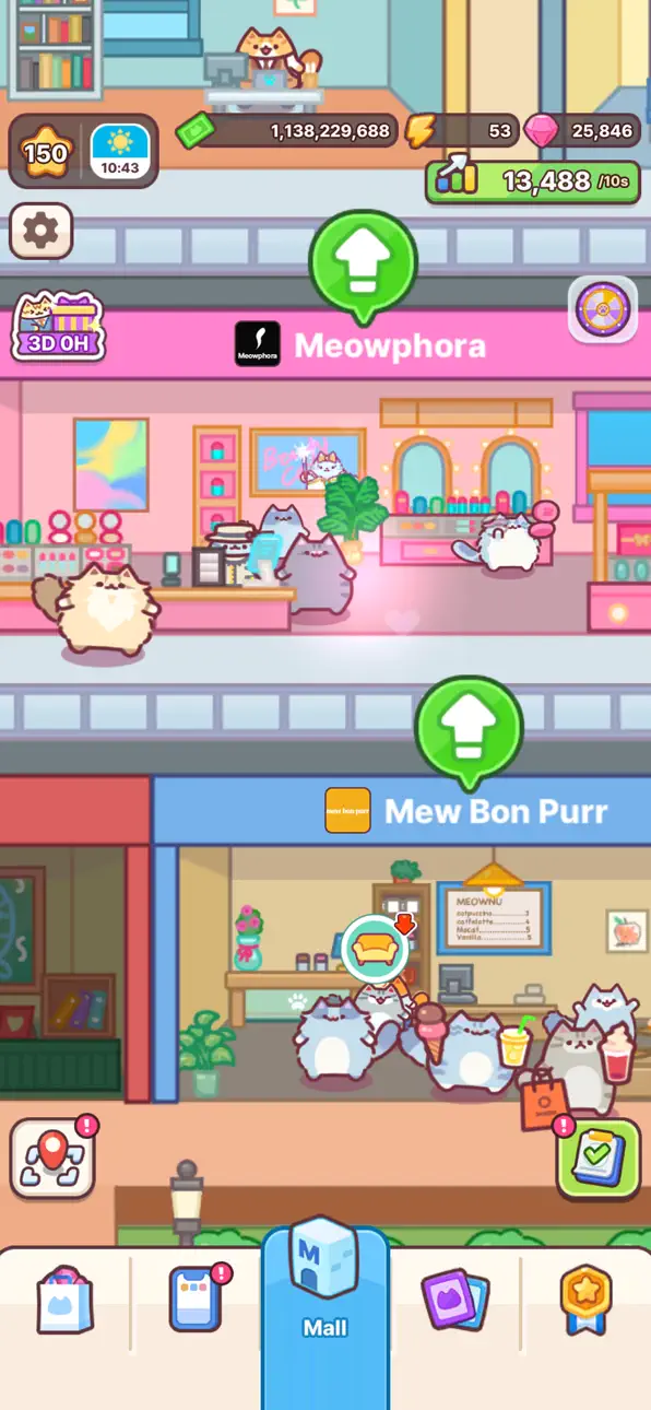 Cat Mall: Idle Shopping Tycoon Hack screenshot 1 - iOS game interface
