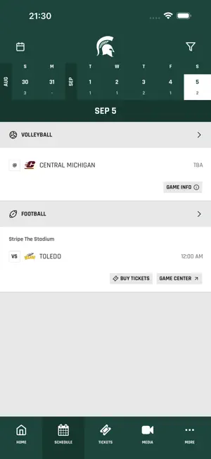 Michigan State Athletics screenshot 2