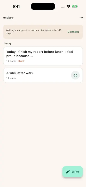 endiary: English diary screenshot 4