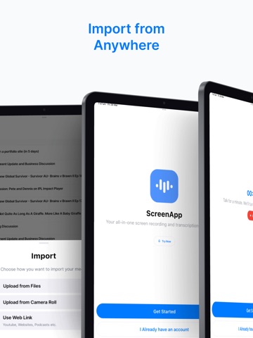 ScreenApp: AI Voice Recorder iPad screenshot
