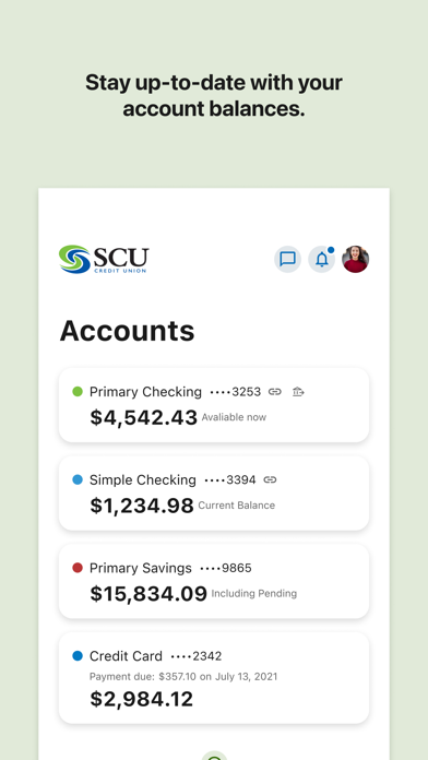 SCU Credit Union Online Screenshot