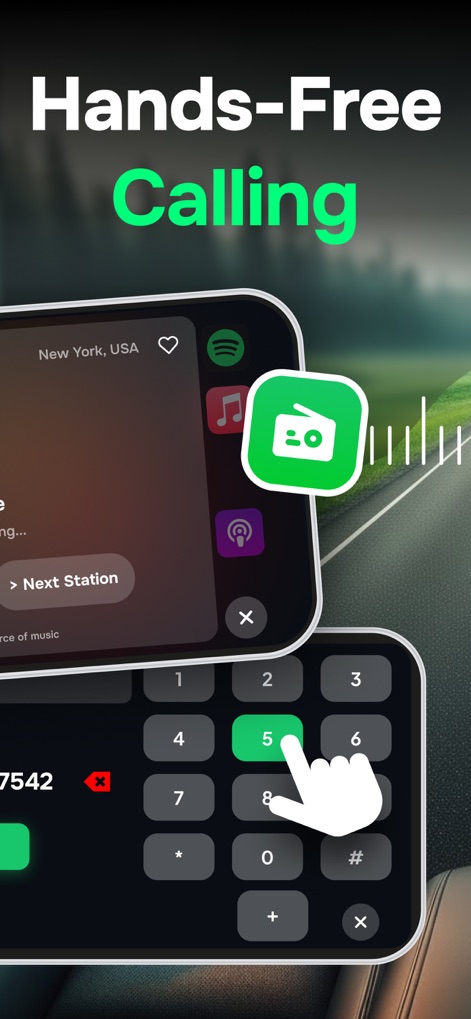 Car Play Connect: Auto Sync - La aplicación facilita las llamadas manos libres mediante un teclado numérico amplio y claro, permitiendo a los conductores mantenerse conectados de forma segura.