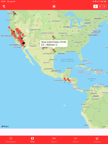 Earthquake Hub & Alerts iPad screenshot 2 - Weather app