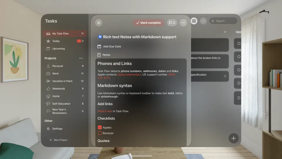 Task Flow: Tasks & Checklists screenshot 5