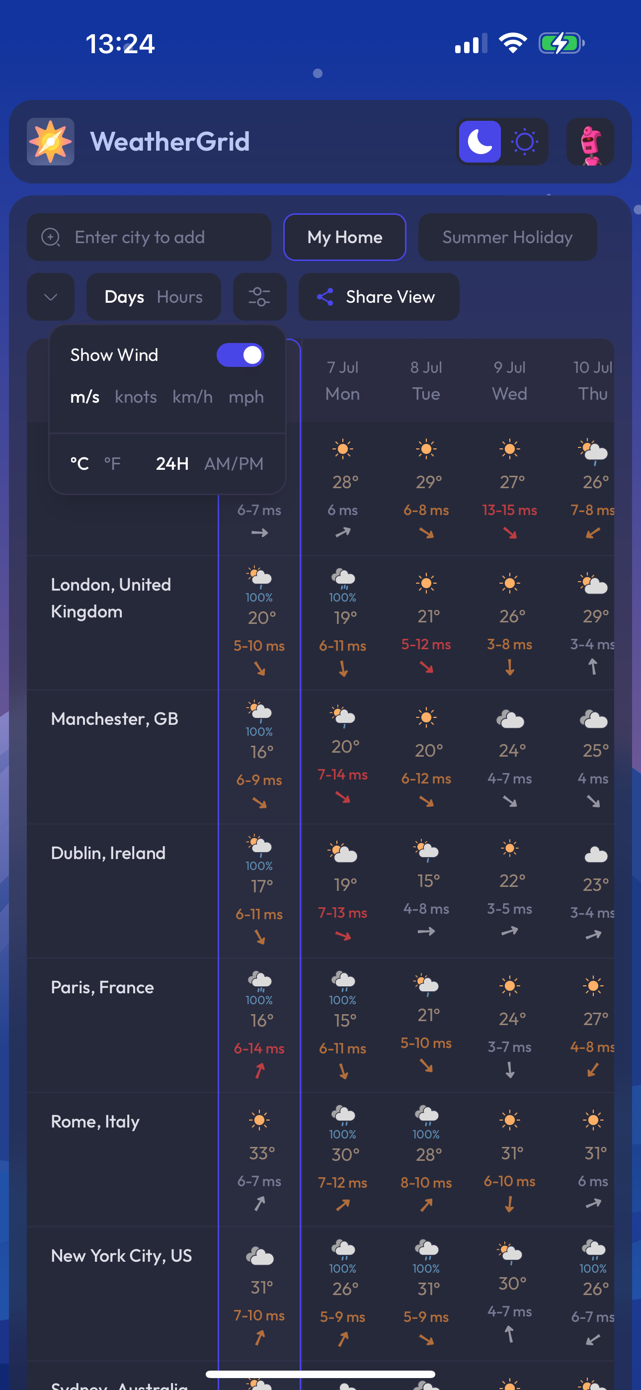 WeatherGrid screenshot 3