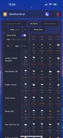 WeatherGrid screenshot