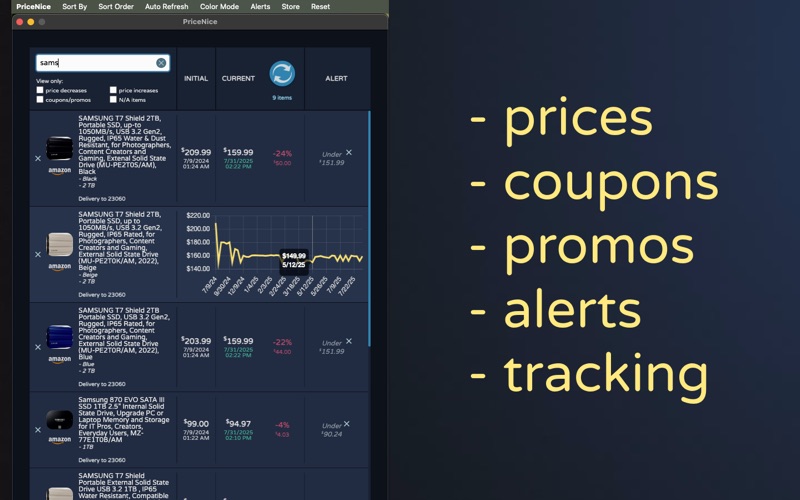PriceNice app screenshot