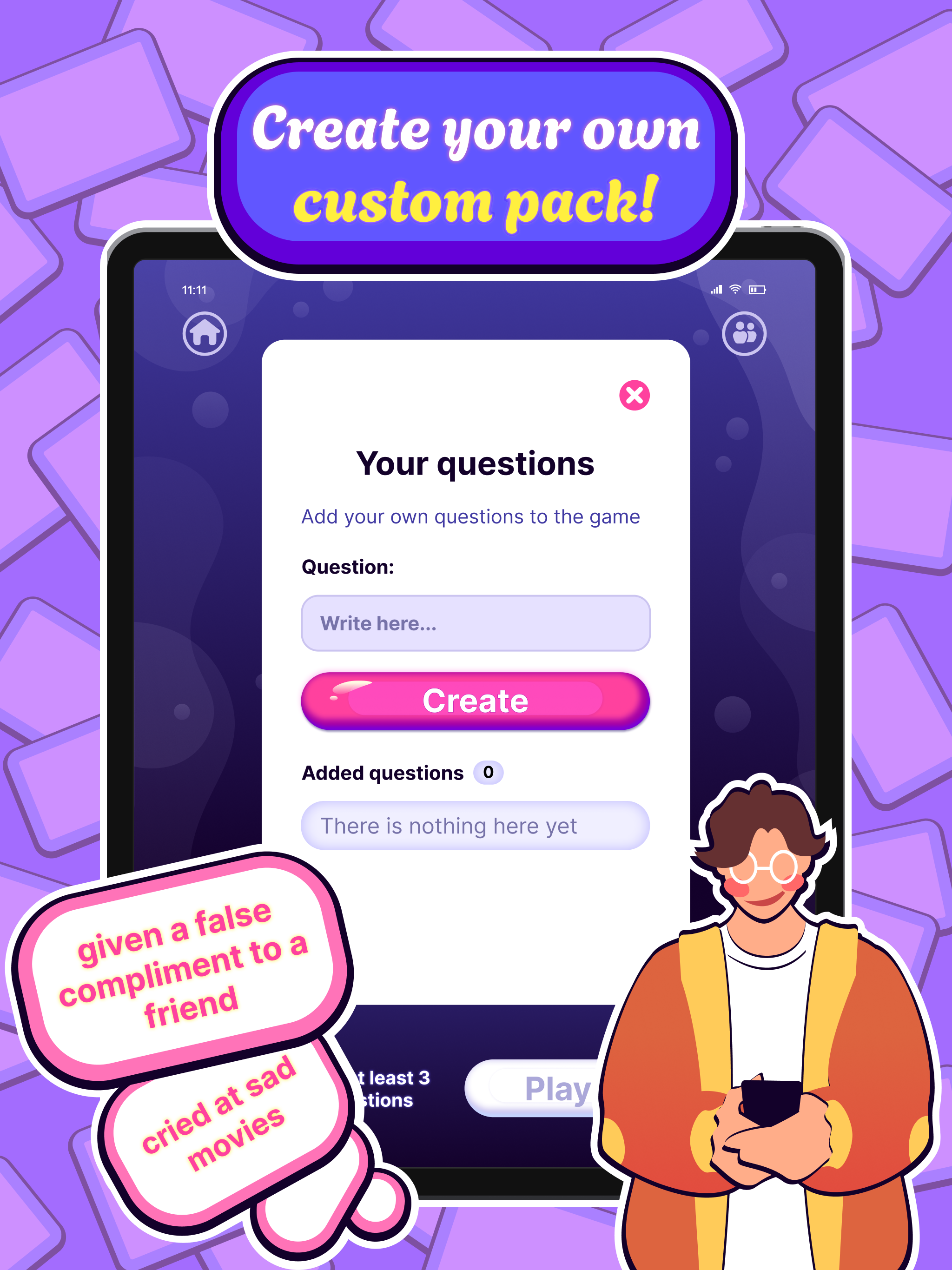 I have never - party questions