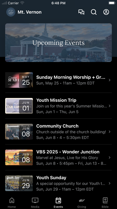 Mt. Vernon Baptist Church Screenshot