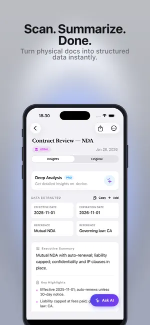 DocSnap: Scan & AI Summaries screenshot 1